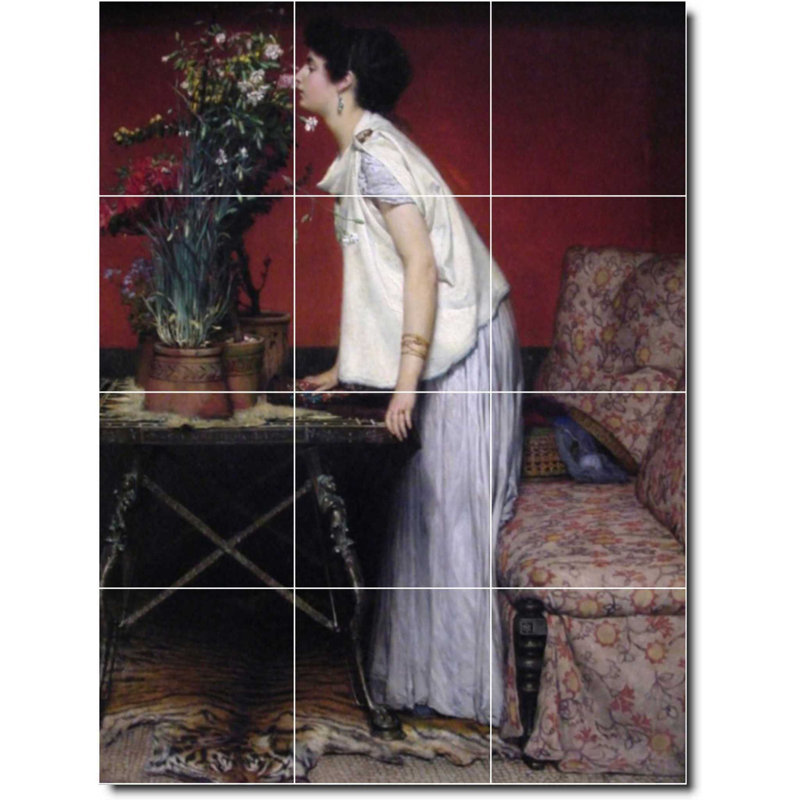 Carreau de céramique décorative 18 po x 24 po 6 po x 6 po, Femme 198