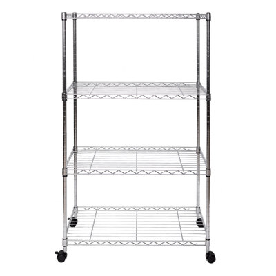  4-Tier Steel Shelving with Wheels