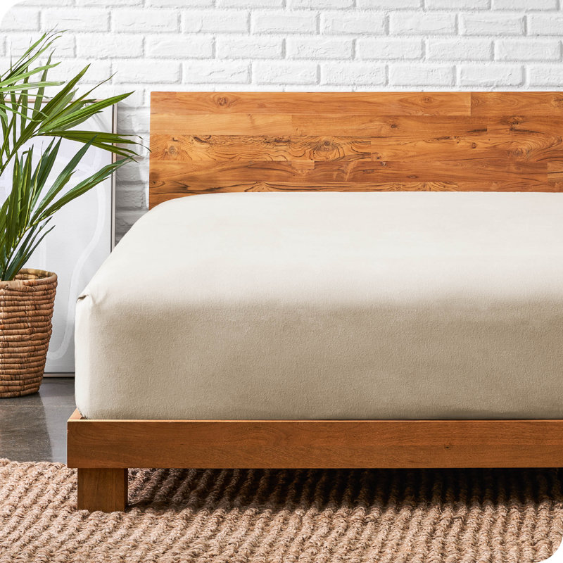 Queen Sand Cotton Flannel Deep Pocket Fitted Sheet