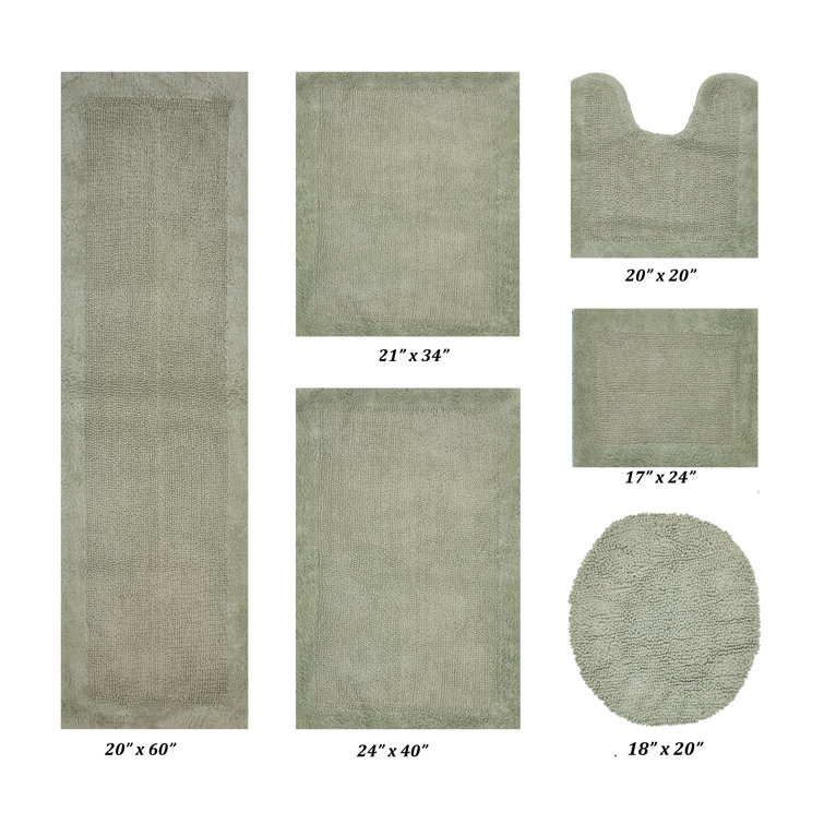 Set of 2 Edge Collection Sand 100% Cotton Rectangle Bath Rug - Better Trends