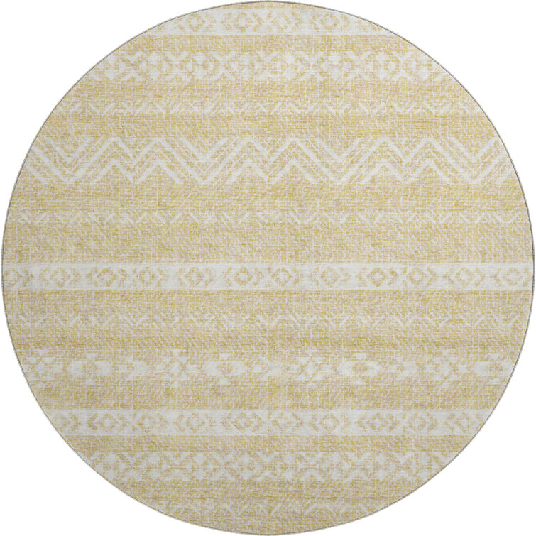 Premium Machine Washable Prisco Gold Rug