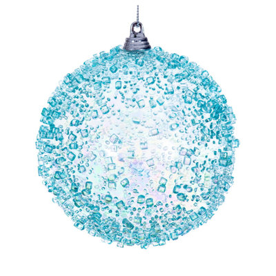 Boule de perles irisées de 4 po. Comprend 3 ornements par sac.