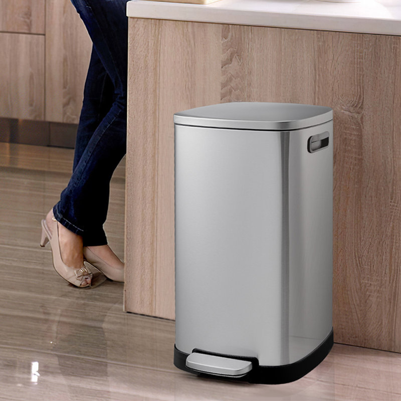 Steinsel Stainless Steel Step On Tilt Out Trash Can - 50L