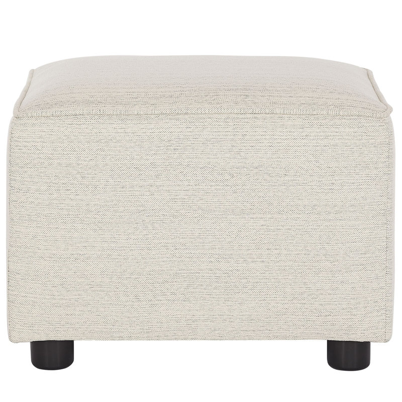 Upholstered Ottoman, Beige Cotton Blend