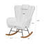 Chaise berçante blanche à haut dossier avec appui-tête et poches latérales-684208568