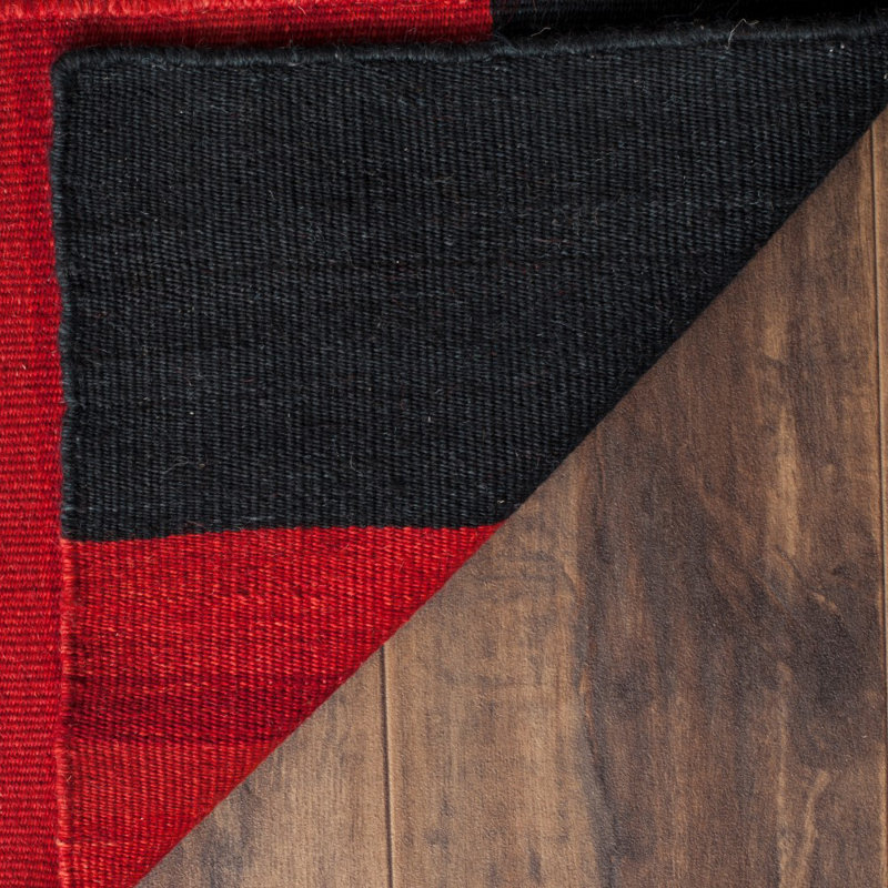 Tapis abstrait en laine tissé à la main Penacook, Rectangle 4 pi x 6 pi