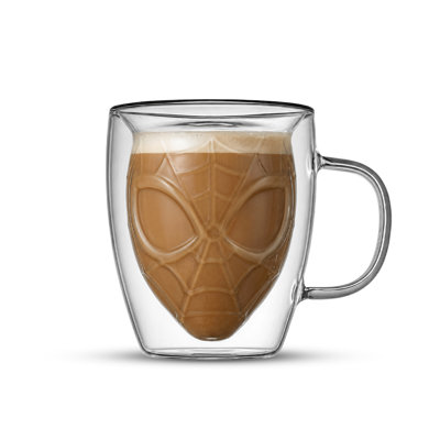 Joyjolt Spider-man 3d Double Wall Mug In Clear