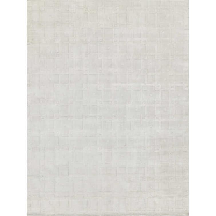 Camora Modern Handmade Silky Nylon White Area Rug
