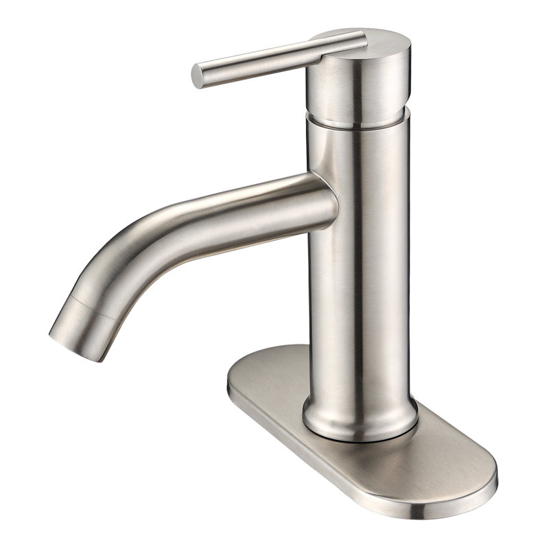 Single-handle Bathroom Faucet, Brushed Nickel, Drain Assembly Not Included