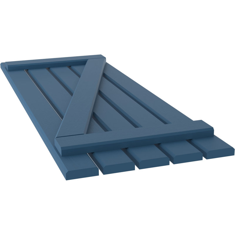 Volets de planche-n-lattes avec barre en Z (par paire) Americraft (2 lattes), Bleu séjour, 19 1/2", 57"