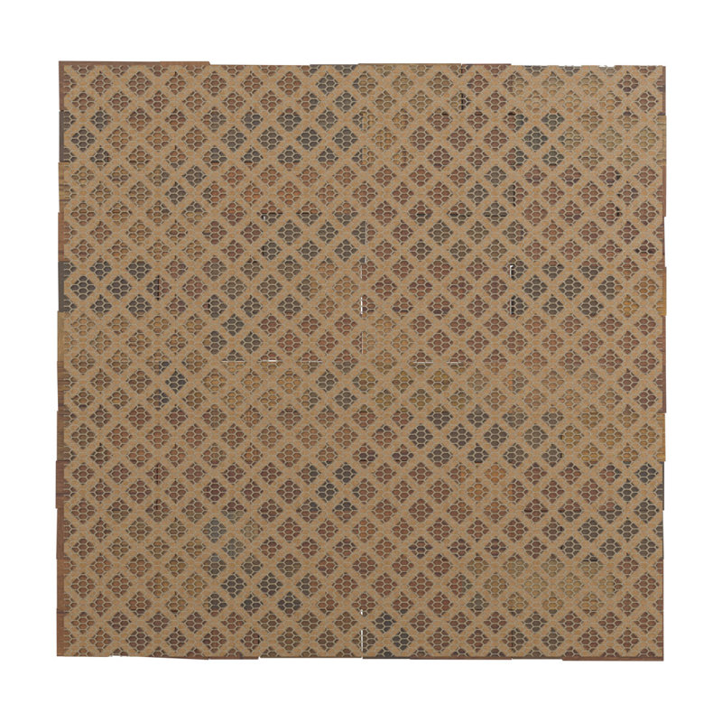Carreau de mosaïque murale en bois ancien, l 11 7/8 po x H 11 7/8 po x P 1/2 po