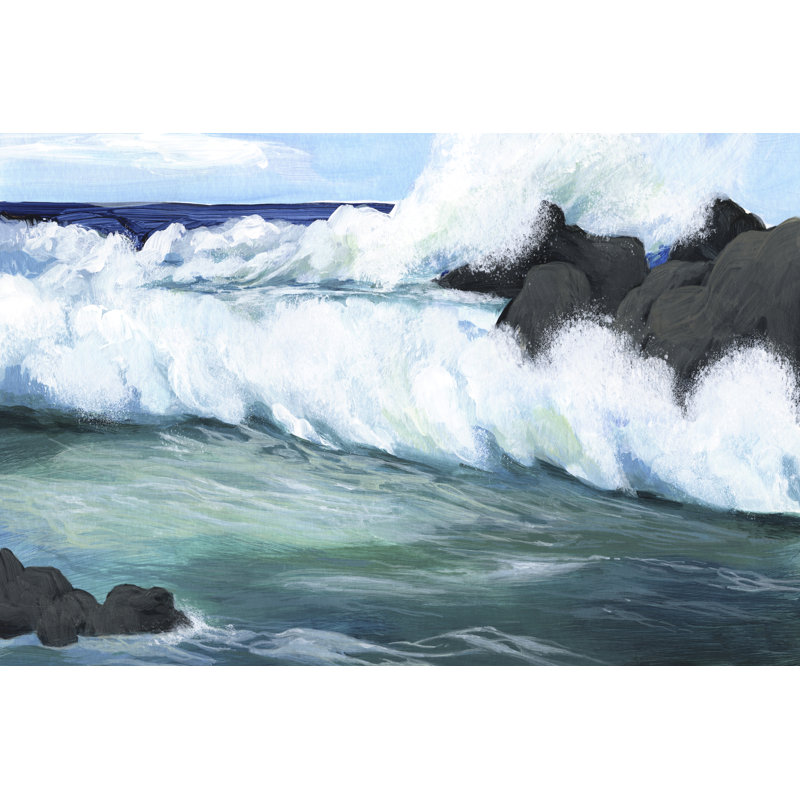 Barrel Break III by Grace Popp - Painting on Canvas, 81cm H x 122cm W, Black Floater Framed