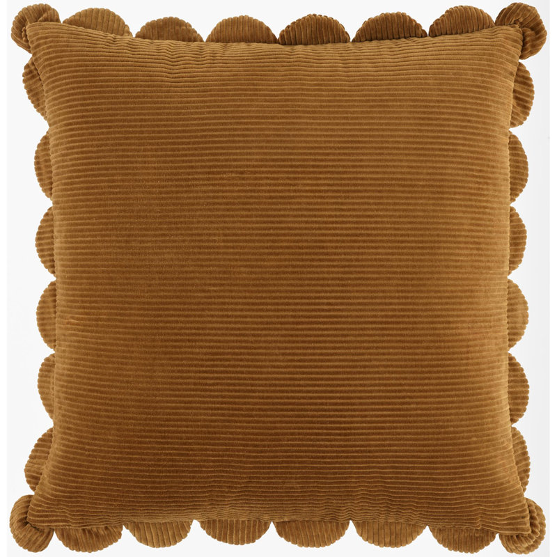 Corduroy Quarters Accent Pillow, Polyester, Tan, Square 18"
