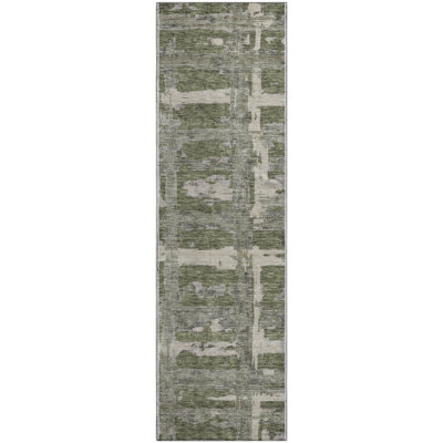 Premium Machine Washable Prisco Olive Rug
