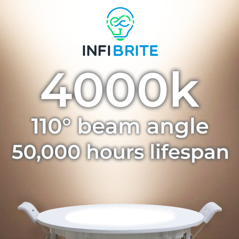 4 po à DEL mince encastré, 9 W, blanc froid 4 000 K, à intensité variable