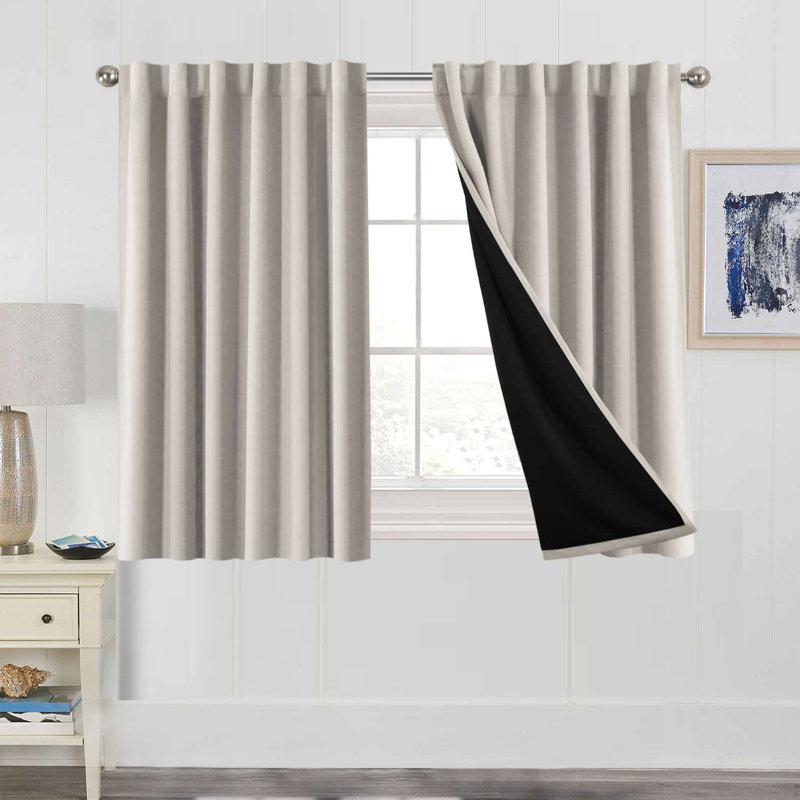 Rideau occultant 100% lin pour rideaux de chambre à coucher avec passe-tringle et passe-tringle Lundon pour salon 