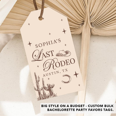 Étiquettes personnalisées pour la fin de la cow-boy de l'Ouest, étiquettes Rustic Bachelorette, paquet de 20