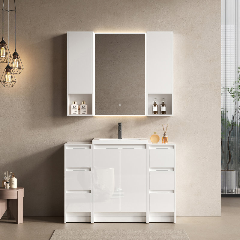 Meuble-lavabo autoportant 48 po avec lavabo en résine