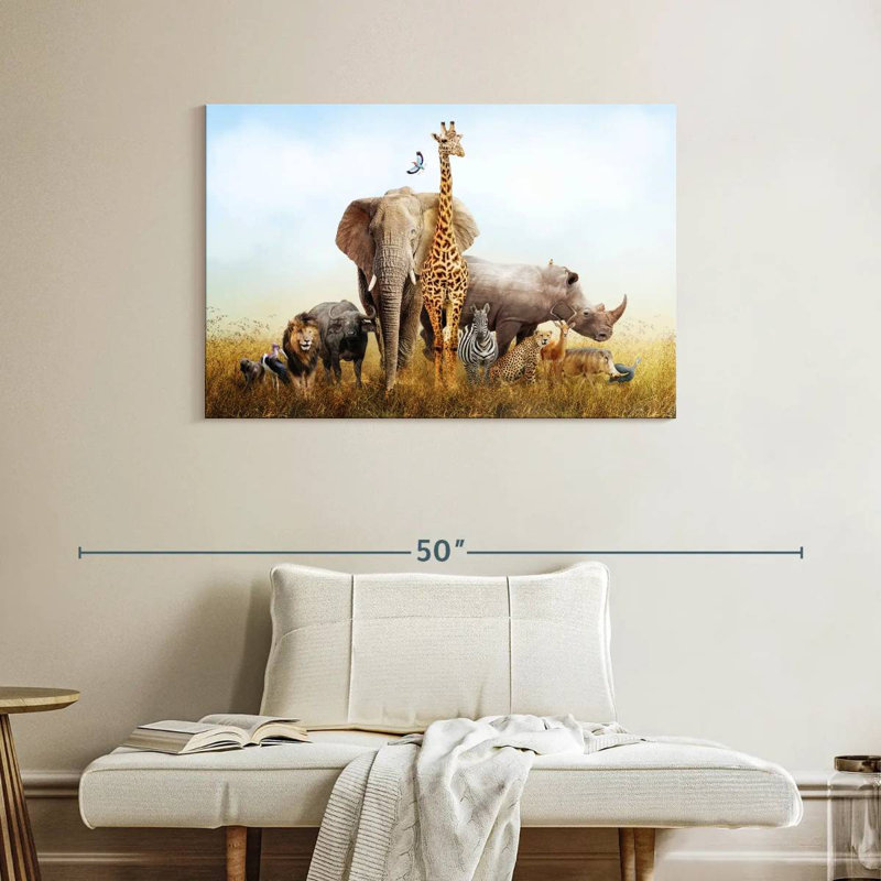 Brampt Kenyan Safari Animals, 26" H x 39" W
