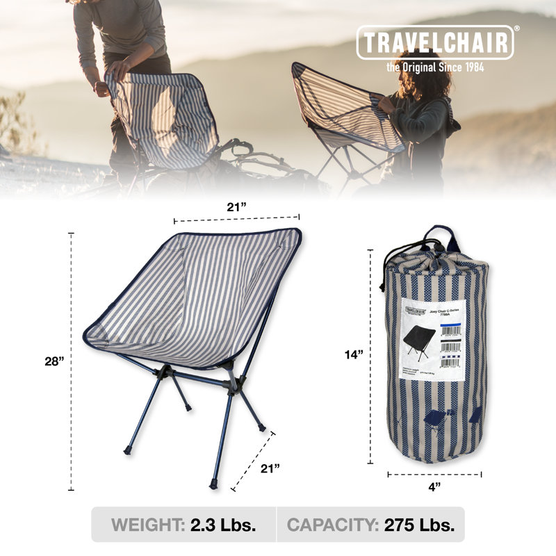 Joey Stripe Lightweight Portable Aluminum Camping Chair