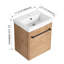 Meuble-lavabo flottant mural 18 po avec lavabo en céramique et porte d'armoire à fermeture en douceur, pour petite salle de bain-45314657