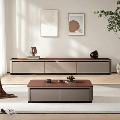 Minimalist Style TV Stand and Coffee Table Set