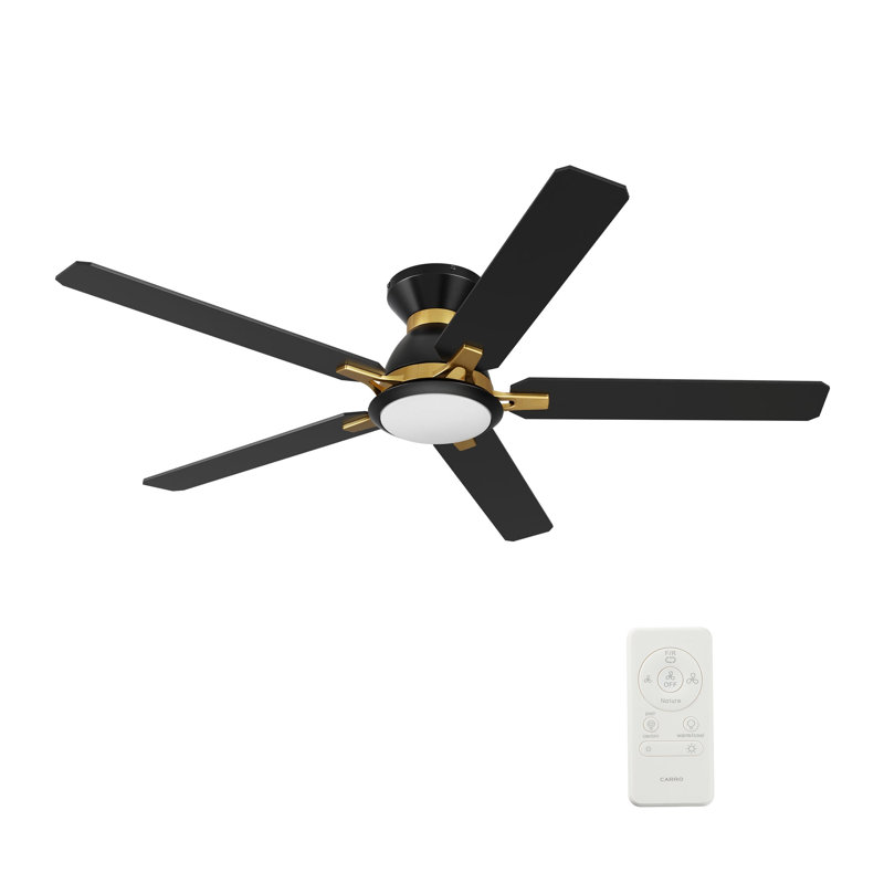 Ventilateur de plafond 52 po avec télécommande Bristol, ensemble d'éclairage inclus., Noir, Noir, 245 tr / min