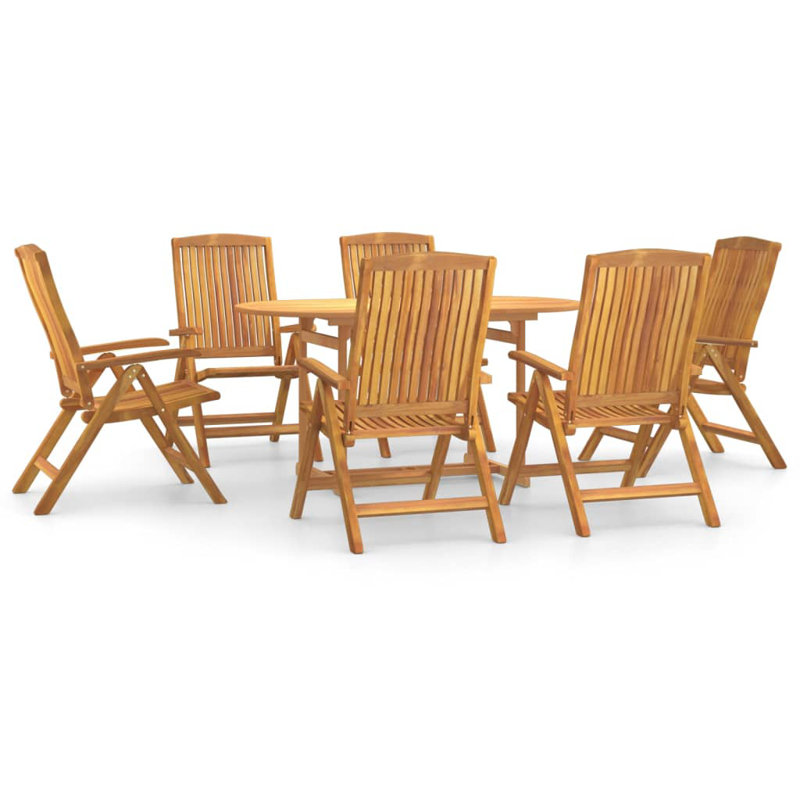 Braya 6 - Person Solid Wood Patio Dining Set Rectangular Table