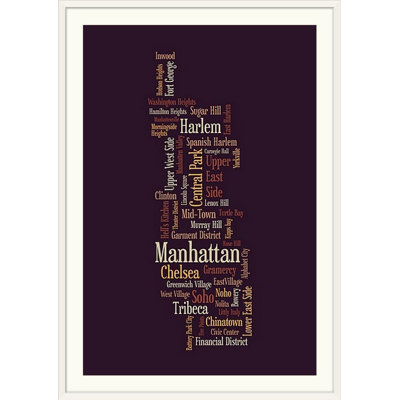 «Francy Manhattan New York Typographique Map» par Abarca, art textuel
