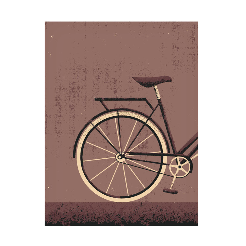 Art rétro sur toile, vélo, H 19 po x l 14 po