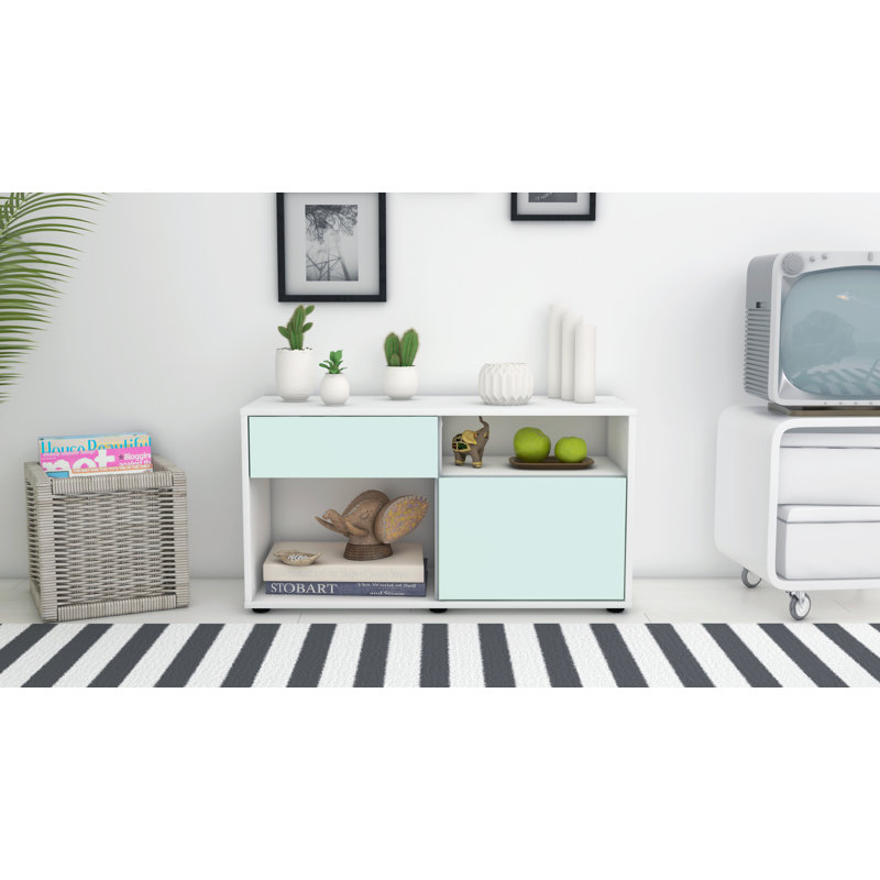Stephan 92cm W 1 - Drawer Chest of Drawers, Light Blue / Matte White