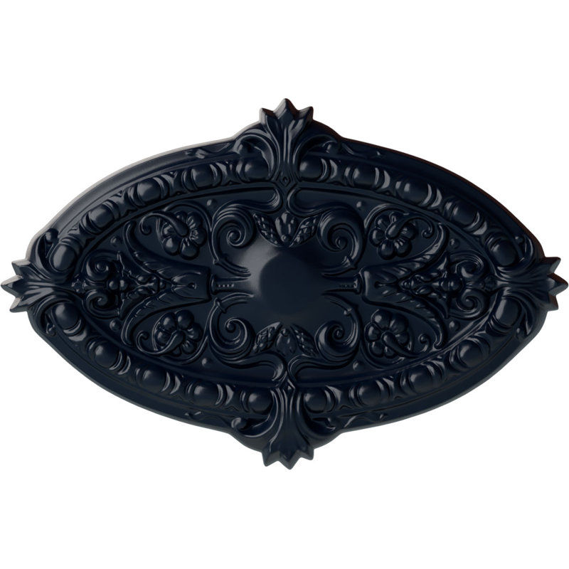 Médaillon de plafond Endurathane Marcella, l 26 3/8 po x H 17 1/4 po x P 1 3/4 po (convient aux auvents jusqu'à 3 po), fini de rêve de minuit peint à la main