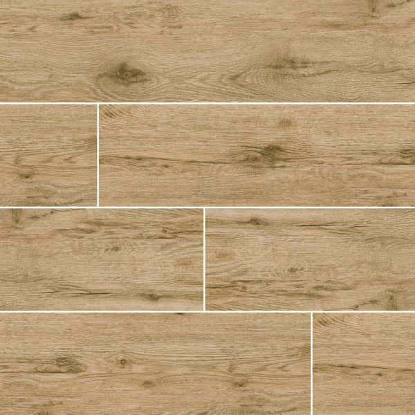 Everden 8 in. x 40 in. Matte Ceramic Wood Look Floor and Wall Tile