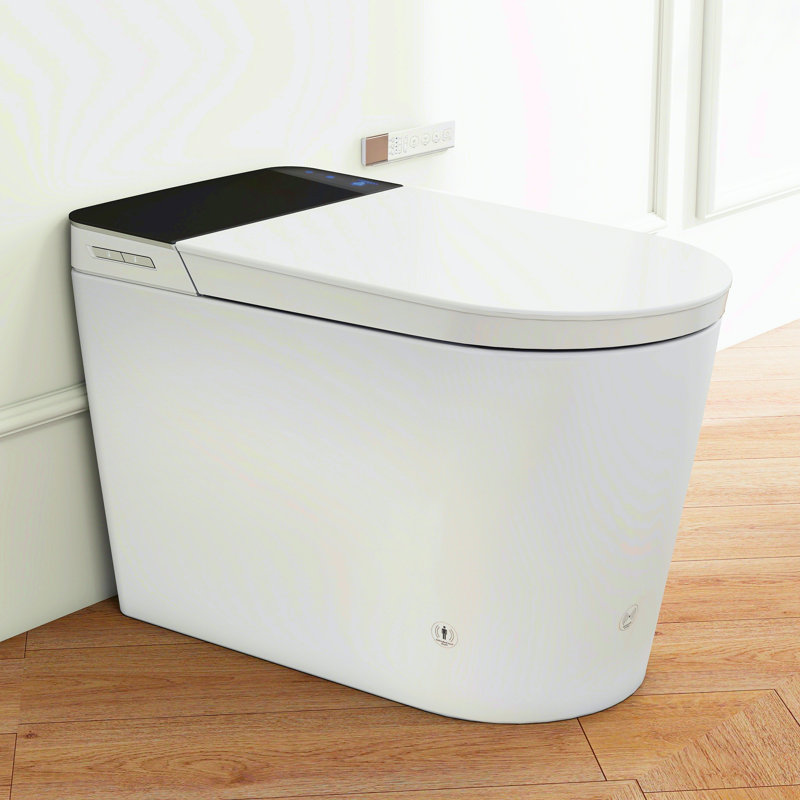 Intelligent Toilet Without Water Tank With Built-In Toilet, Automatically Opens And Closes, Wide Toilet With Heated Seat, White