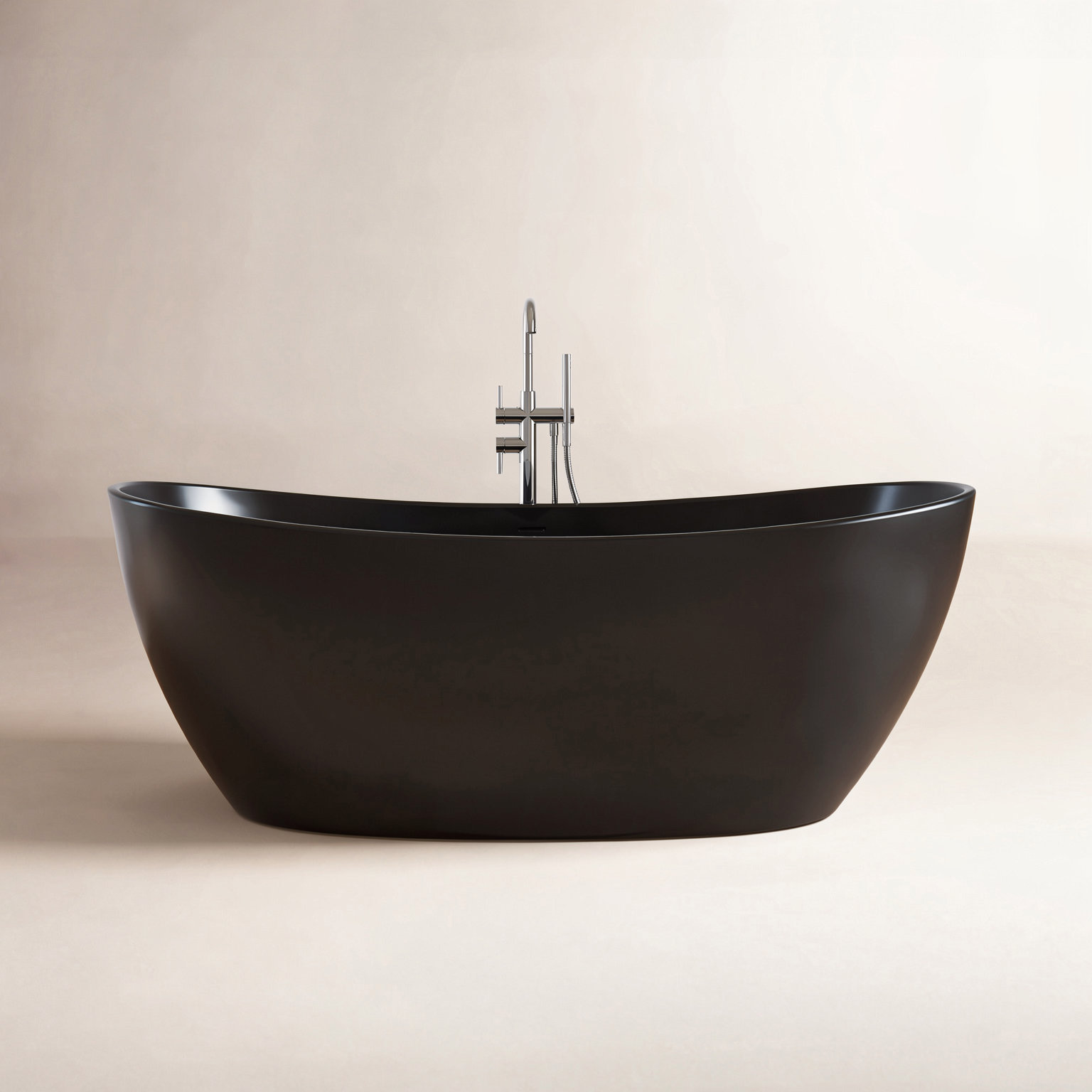 Forma 65" Double Slipper Soaking Bathtub, Matte Black