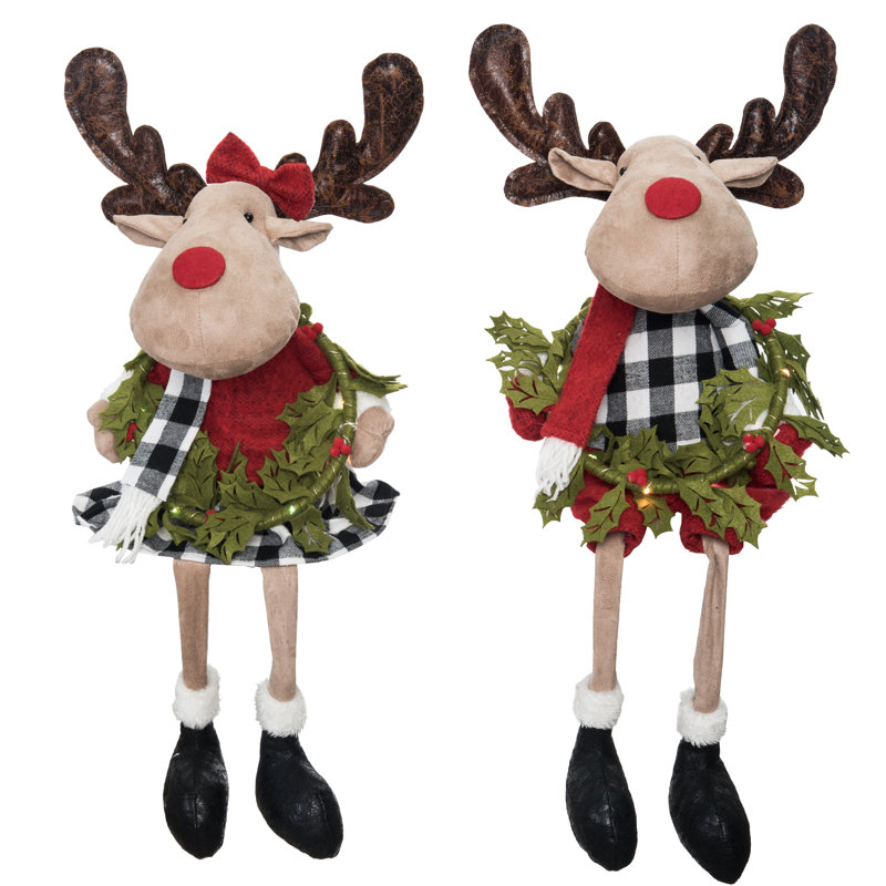  Ensemble de 2 décorations de Noël en peluche