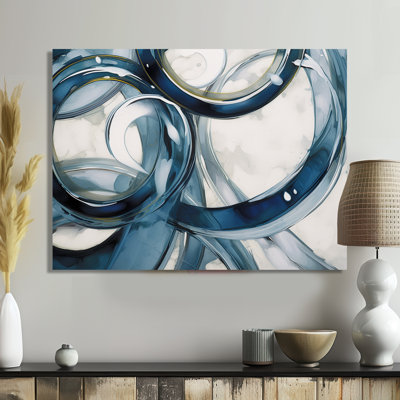 Tourbillon bleu - art abstrait spirale moderne