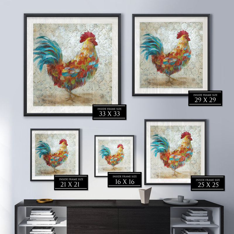 " Fancy Rooster I ", 30.5" H x 30.5" W x 1.5" D