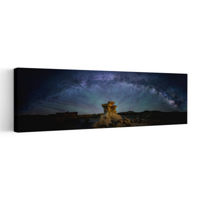 «Milky Way Over Hoodoos», art dramatique mystérieux, nature, paysage mural