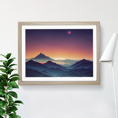 Cute Mountain Sunset - Framed Print