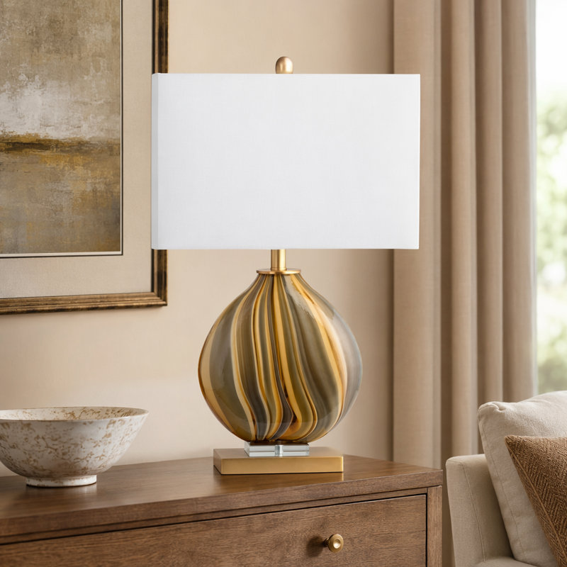 Lampe de table 26,5 "avec abat-jour blanc