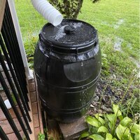 GreatAmericanRainBarrel 60 Gallons Gal. Weather Resistant Plastic Drainable  Dual Overflow Planter Rain Barrel & Reviews