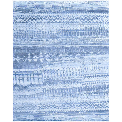 Neo Villa Chevron Area Rug in Blue