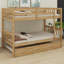 Lit superposé détachable en bois avec lit gigogne, convertible en deux lits, conception peu encombrante-499832973