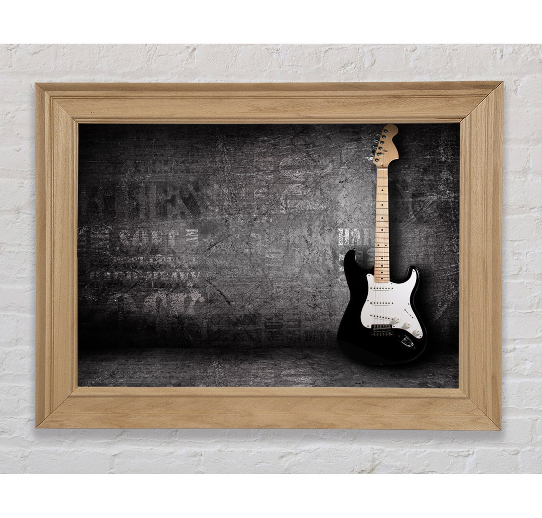 Grunge Gitarre Distressed - Einzelner Bilderrahmen Kunstdrucke