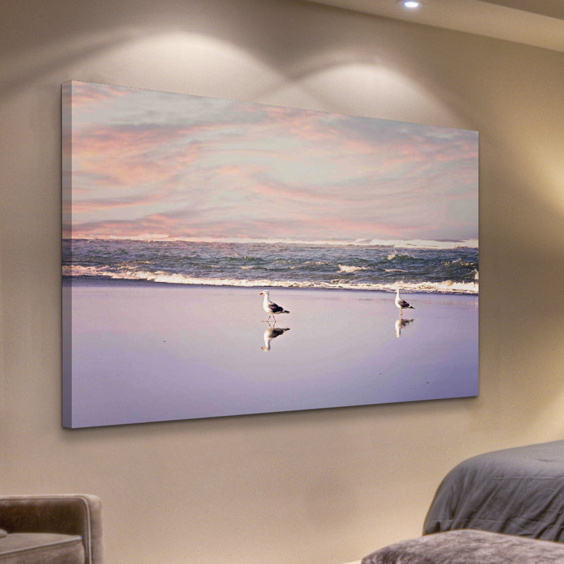 2 Seagulls by Sylvia Cook - Wrapped Canvas Print, 76 cm H x 114 cm W x 3.81 cm D