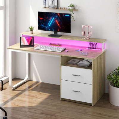 Bureau d'écriture avec station de charge et lumière DEL Brooksey