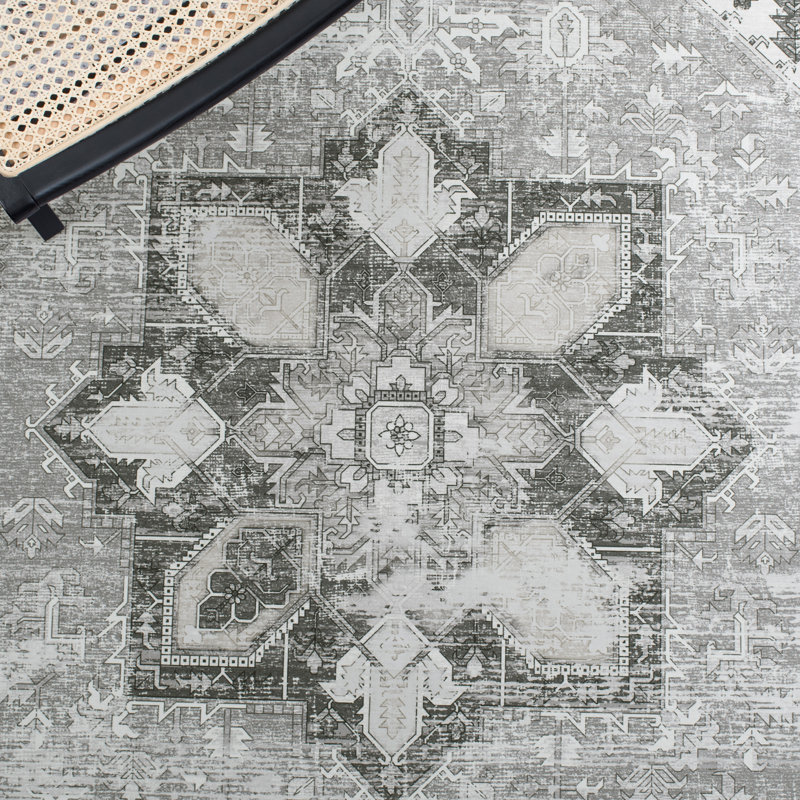 Tapis oriental sauge foncé / ivoire DeBary, Rond 3 pi