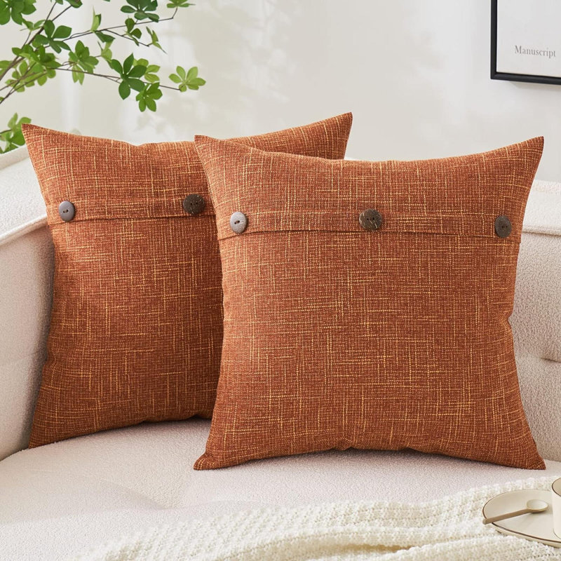 Ensemble de 2 housses de coussins décoratifs moelleux à rayures avec housse de coussin moelleuse (18 x 18 po)