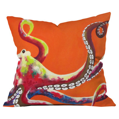 Jeweled Octopus Throw Pillow